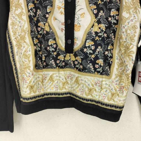 エトロ ETRO シルクウール 異素材切替 ボタニカル 長袖 ポロニット レディース 46