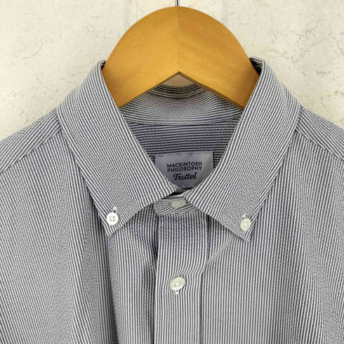 トロッターマッキントッシュフィロソフィー TROTTER MACKINTOSH PHILOSOPHY ボタンダウンシャツ サッカーストライプ メンズ US:38