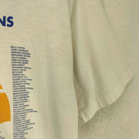 フルーツオブザルーム FRUIT OF THE LOOM 90S USA製 袖裾シングル カレッジ プリント 半袖 Tシャツ メンズ L