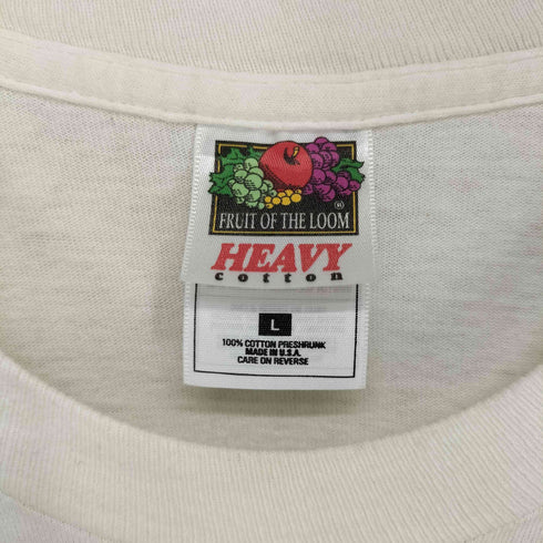 フルーツオブザルーム FRUIT OF THE LOOM 90S USA製 袖裾シングル カレッジ プリント 半袖 Tシャツ メンズ L