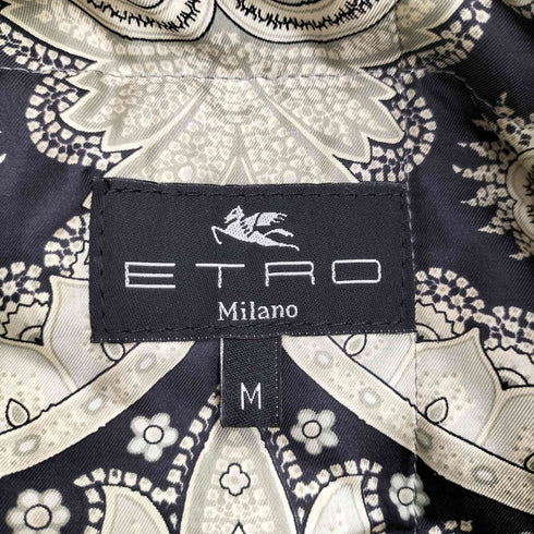 エトロ ETRO 裏地ペイズリー シルク 金ボタン キルティング スタンドカラーコート レディース import:M