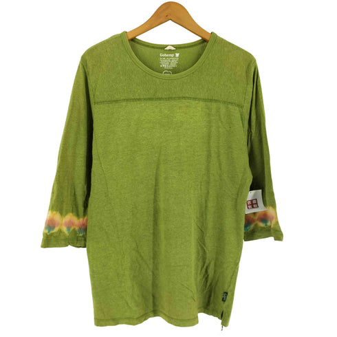 ゴーヘンプ GOHEMP ヘンプ オーガニックコットン 袖タイダイ柄 7分丈 カットソー メンズ L