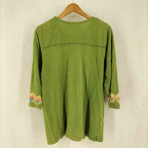 ゴーヘンプ GOHEMP ヘンプ オーガニックコットン 袖タイダイ柄 7分丈 カットソー メンズ L