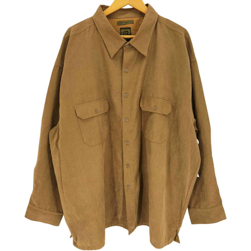 ブルーノ BRUNO 90S マカオ製 SUEDED MICROFIBER フラップポケット L/S レギュラーカラー ワークシャツ メンズ 3XL