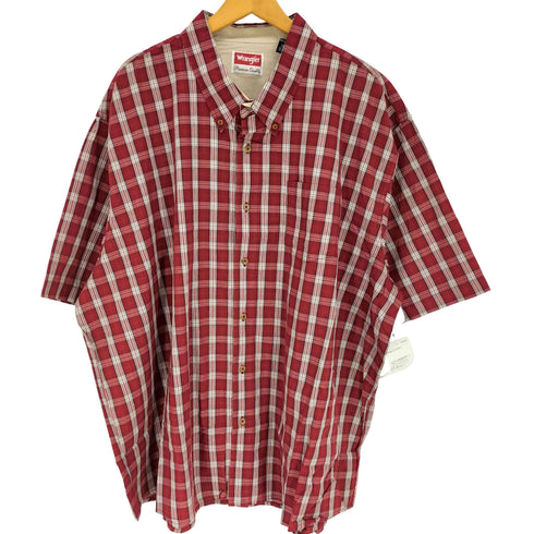 ラングラー Wrangler バングラデシュ製 PREMIUM QUALITY マドラスチェック S/S B.D シャツ メンズ 3XL