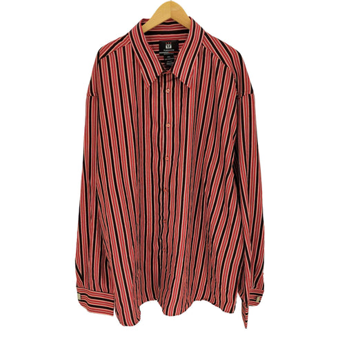 TUKHAN マルチカラー ストライプ L/S レギュラカラーシャツ メンズ 3XL