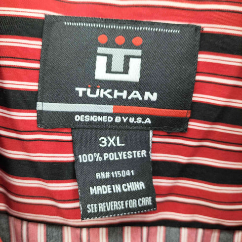 TUKHAN マルチカラー ストライプ L/S レギュラカラーシャツ メンズ 3XL