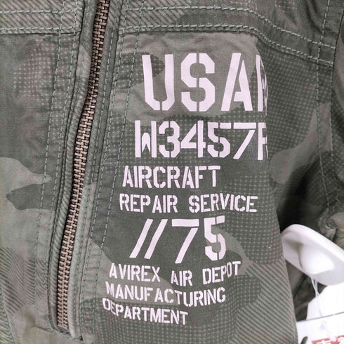 アヴィレックス AVIREX CAMO STRECH ZIP SH カモフラージュ ストレッチ ジップ 半袖シャツ メンズ JPN:L