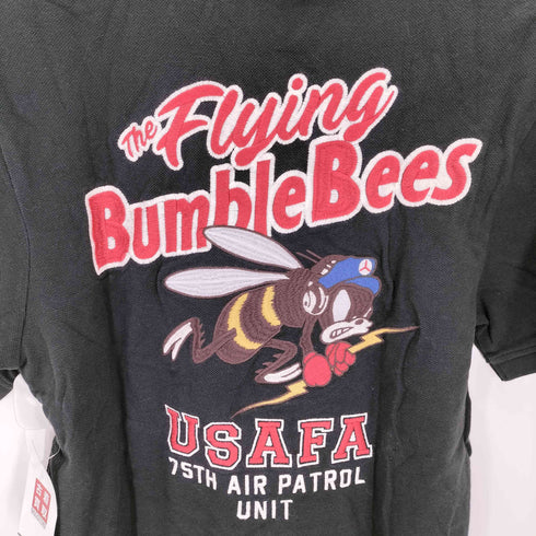 アヴィレックス AVIREX FLYING BUMBLE BEES キャラクター刺繍 ショートスリーブ ポロシャツ メンズ JPN:L