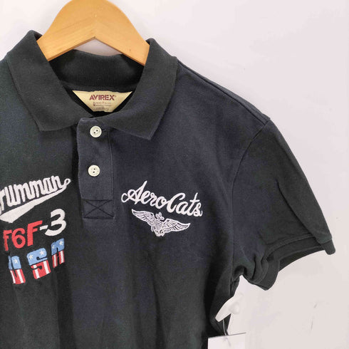 アヴィレックス AVIREX S/S POLO SHIRT AERO CATS エアロキャット ポロシャツ メンズ JPN:L