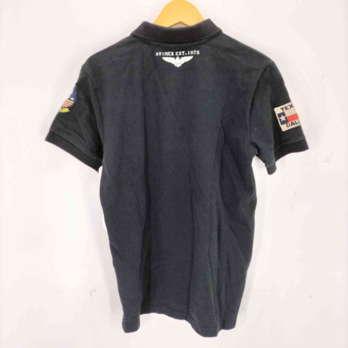 アヴィレックス AVIREX ワッペン付き ショートスリーブ ポロシャツ メンズ JPN:L
