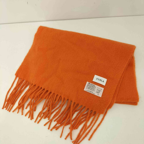 フルラ FURLA ロゴ刺繍 カシミヤ100 マフラー レディース