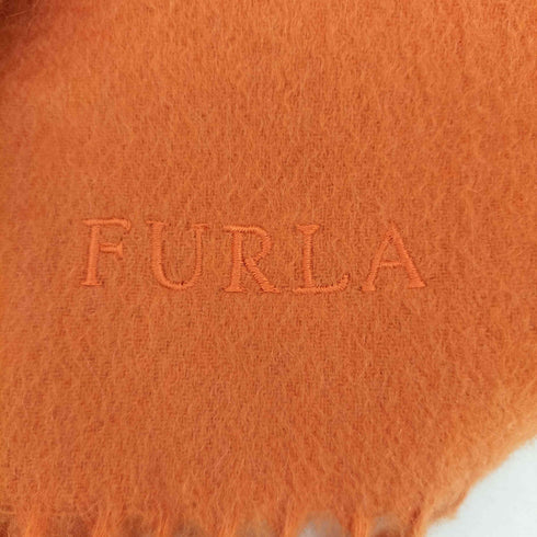 フルラ FURLA ロゴ刺繍 カシミヤ100 マフラー レディース