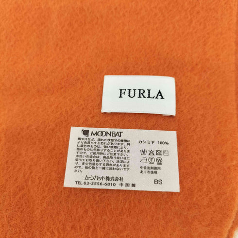 フルラ FURLA ロゴ刺繍 カシミヤ100 マフラー レディース