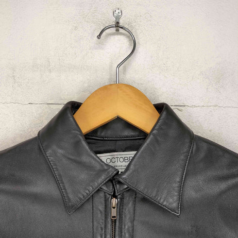 ヴァンドゥオクトーブル 22 OCTOBRE cow leather 牛革 ジップアップ レザージャケット レディース JPN:38