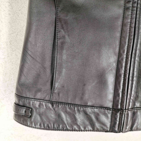 ヴァンドゥオクトーブル 22 OCTOBRE cow leather 牛革 ジップアップ レザージャケット レディース JPN:38