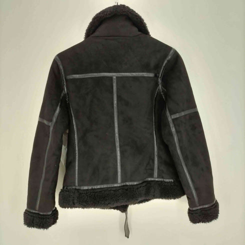 ザラ ZARA フェイクレザー ボア ダブルライダースジャケット レディース import:S