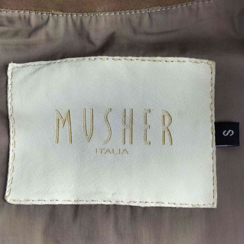 MUSHER イタリア製 変形ダブルジップ ラムレザー ジャケット レディース JPN:1