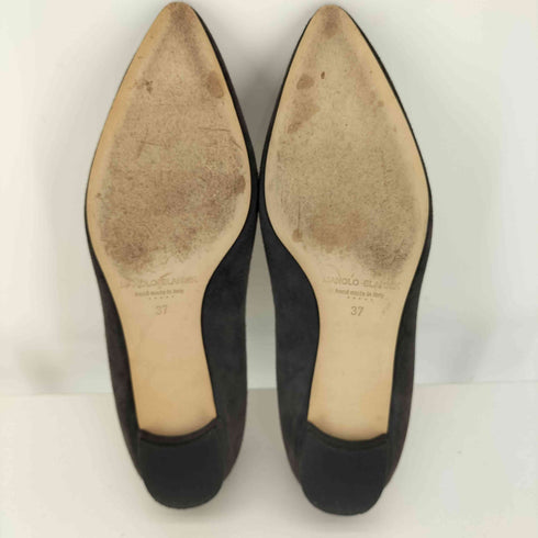 マノロブラニク MANOLO BLAHNIK イタリア製 スエード フラット パンプス レディース EUR:37