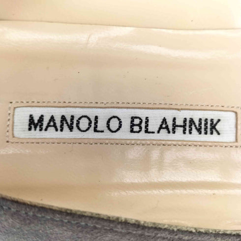 マノロブラニク MANOLO BLAHNIK イタリア製 スエード フラット パンプス レディース EUR:37