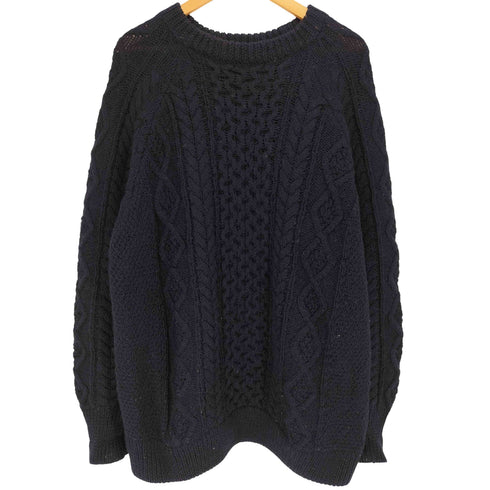 ビームスライツ BEAMS Lights essential BRITISH WOOL ケーブル クルーネック アランニット メンズ JPN:4