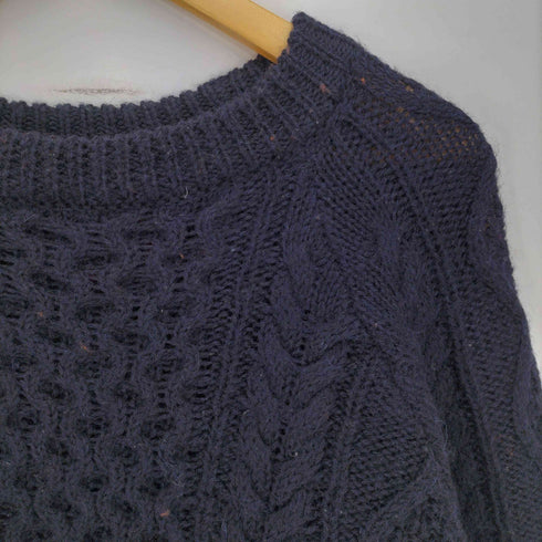 ビームスライツ BEAMS Lights essential BRITISH WOOL ケーブル クルーネック アランニット メンズ JPN:4