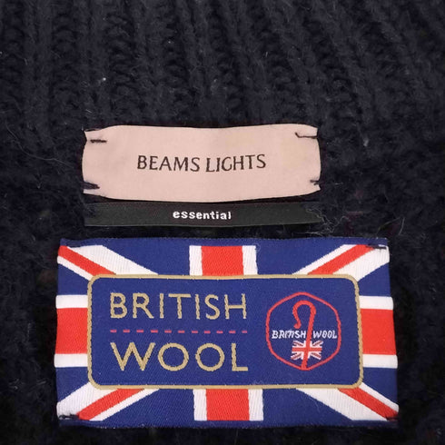 ビームスライツ BEAMS Lights essential BRITISH WOOL ケーブル クルーネック アランニット メンズ JPN:4