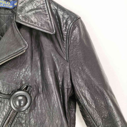 ポロバイラルフローレン Polo by RALPH LAUREN buffalo leather バッファローレザー 水牛革 ダブル ライダースジャケット レディース 4