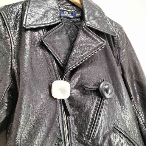 ポロバイラルフローレン Polo by RALPH LAUREN buffalo leather バッファローレザー 水牛革 ダブル ライダースジャケット レディース 4