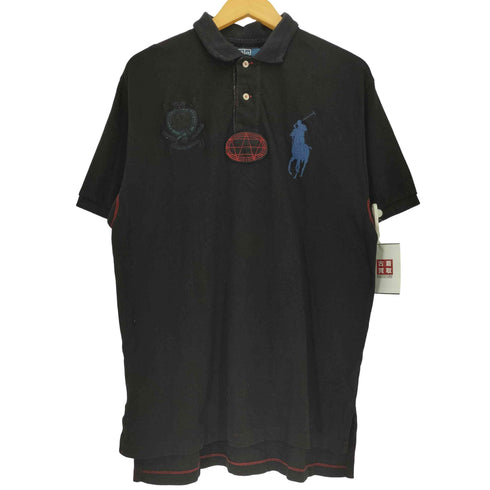 ポロバイラルフローレン Polo by RALPH LAUREN ビッグポニー エンブレム ナンバリング 鹿の子 S/S 半袖 ポロシャツ メンズ import:L