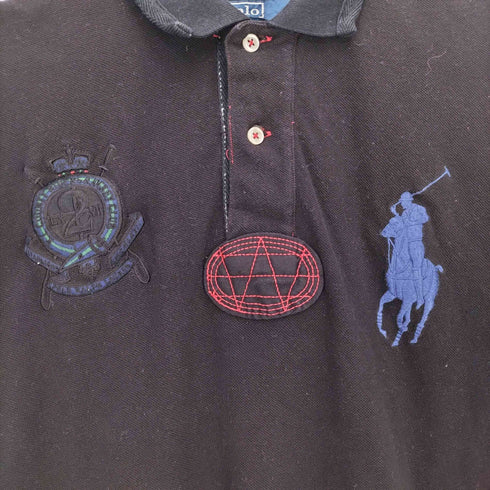 ポロバイラルフローレン Polo by RALPH LAUREN ビッグポニー エンブレム ナンバリング 鹿の子 S/S 半袖 ポロシャツ メンズ import:L