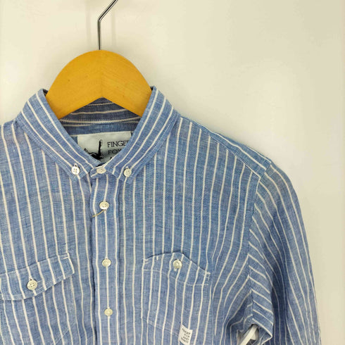 FINGER FOX AND SHIRTS リネンストライプボタンダウンシャツ メンズ JPN:XS
