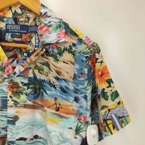 ポロバイラルフローレン Polo by RALPH LAUREN CLASSIC FIT PATCHWORK PRINT CAMP SHIRT クラシックフィット パッチワークプリント キャンプ シャツ メンズ import:XS