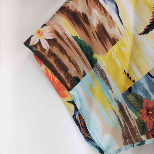 ポロバイラルフローレン Polo by RALPH LAUREN CLASSIC FIT PATCHWORK PRINT CAMP SHIRT クラシックフィット パッチワークプリント キャンプ シャツ メンズ import:XS