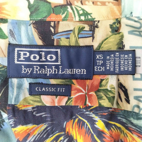 ポロバイラルフローレン Polo by RALPH LAUREN CLASSIC FIT PATCHWORK PRINT CAMP SHIRT クラシックフィット パッチワークプリント キャンプ シャツ メンズ import:XS