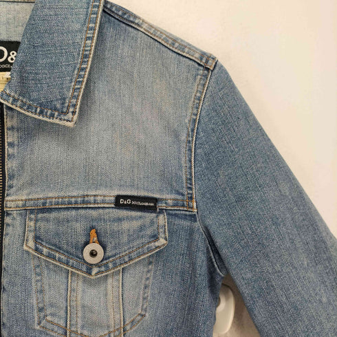 ディーアンドジードルチェアンドガッバーナ D&G DOLCE&GABBANA MADE IN ITALY イタリア製 ジップ デニム ジャケット レディース S