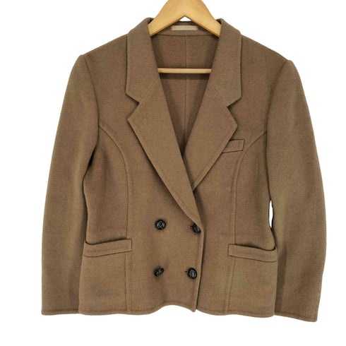 バーバリーズ BURBERRYS CASHMERE カシミヤ100% ダブルテーラードジャケット 胡桃ボタン レディース JPN:9号