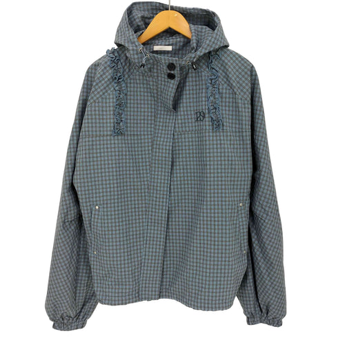 ILLIGO 26ss オブリークフリルフードジャケットチェック レディース hOS