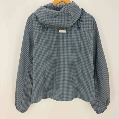 ILLIGO 26ss オブリークフリルフードジャケットチェック レディース hOS