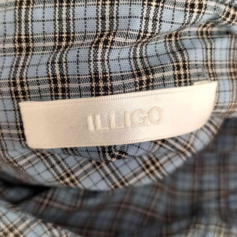 ILLIGO 26ss オブリークフリルフードジャケットチェック レディース hOS