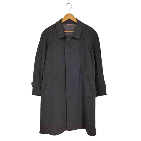 pure cashmere カシミヤ100% 比翼ステンカラーコート メンズ