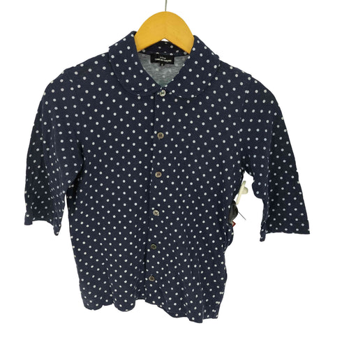 トリココムデギャルソン tricot COMME des GARCONS ドット柄 丸襟 5分袖シャツ レディース JPN:S