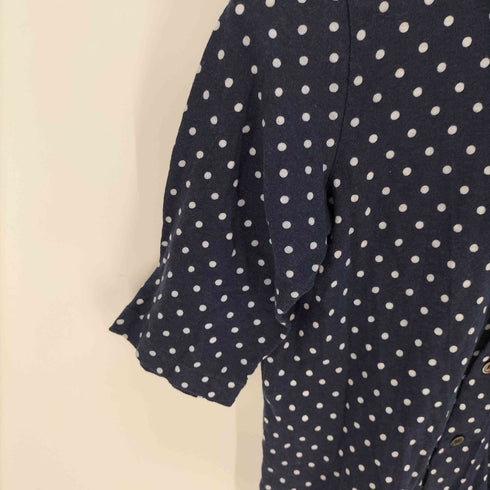 トリココムデギャルソン tricot COMME des GARCONS ドット柄 丸襟 5分袖シャツ レディース JPN:S