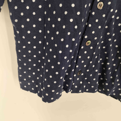 トリココムデギャルソン tricot COMME des GARCONS ドット柄 丸襟 5分袖シャツ レディース JPN:S
