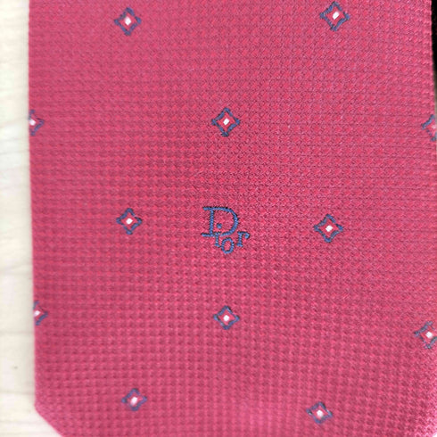 クリスチャンディオール Christian Dior MADE IN USA 小紋柄 シルクネクタイ メンズ