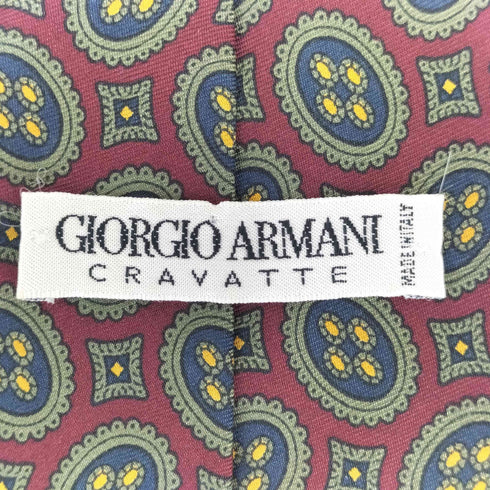 ジョルジオアルマーニ Giorgio Armani イタリア製 総柄 シルクネクタイ メンズ
