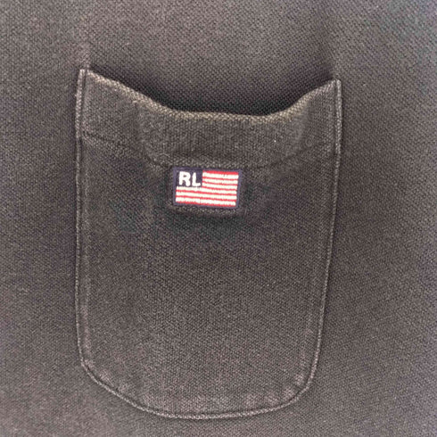 ポロジーンズカンパニーラルフローレン POLO JEANS COMPANY RALPH LAUREN 90-00S 黒タグ 星条旗 刺繍 S/S ポロシャツ メンズ import:XL