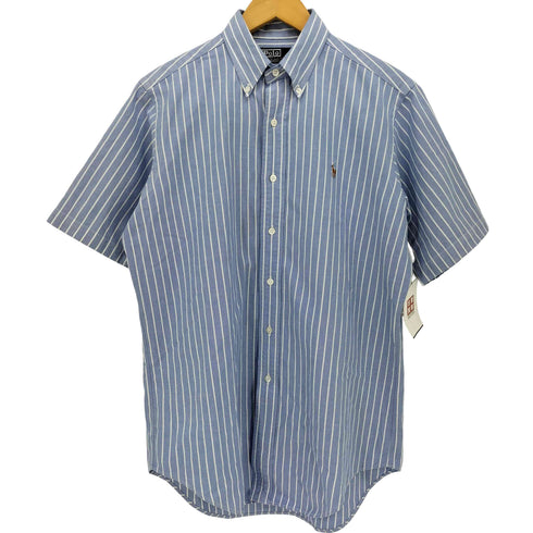 ポロバイラルフローレン Polo by RALPH LAUREN ポニー 刺繍 ストライプ S/S ボタンダウン シャツ メンズ import:M