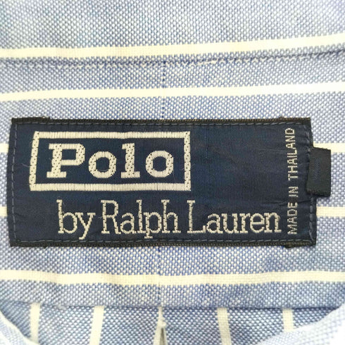 ポロバイラルフローレン Polo by RALPH LAUREN ポニー 刺繍 ストライプ S/S ボタンダウン シャツ メンズ import:M