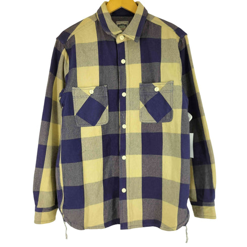 ヒューストン HOUSTON BLOCK CHECK VIYELLA SHIRT チェック柄 ダブルポケット シャツ メンズ import:XL